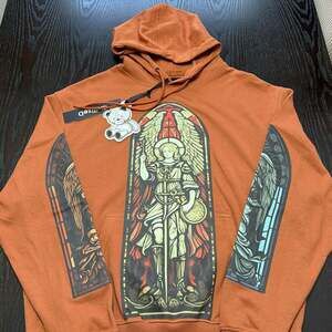 Civilized Pullover Hoodie with Embroidered Robot Design